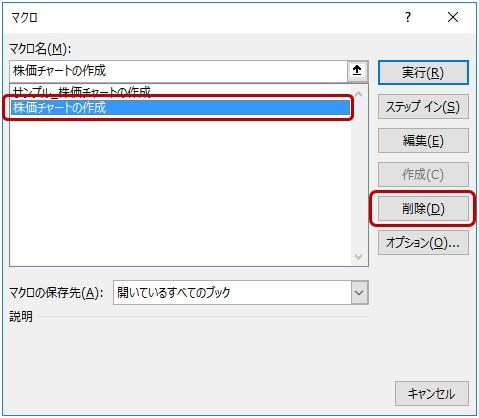 マクロの削除